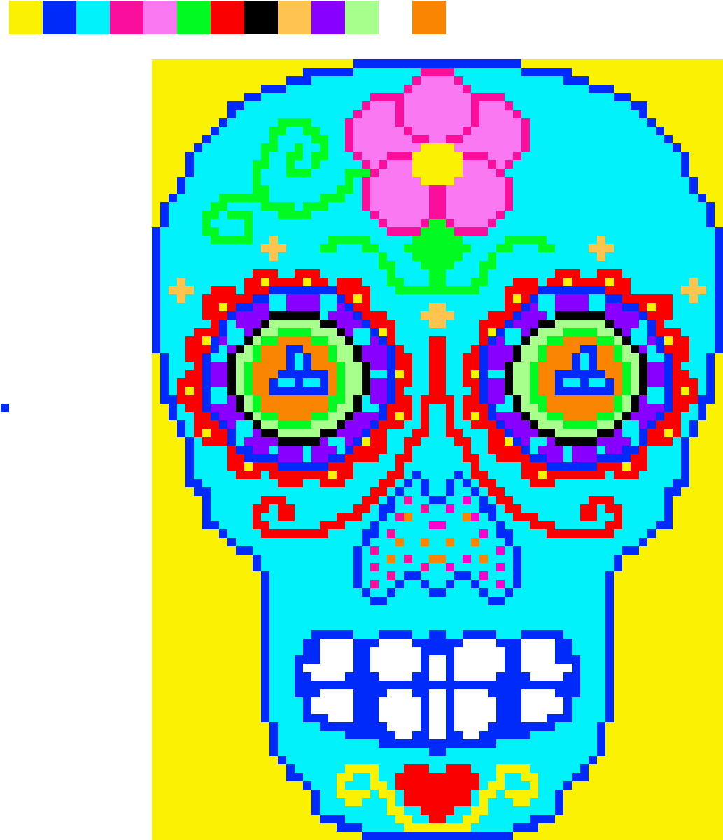 Sugar Skull - Pixel Circle (1104x1260), Png Download