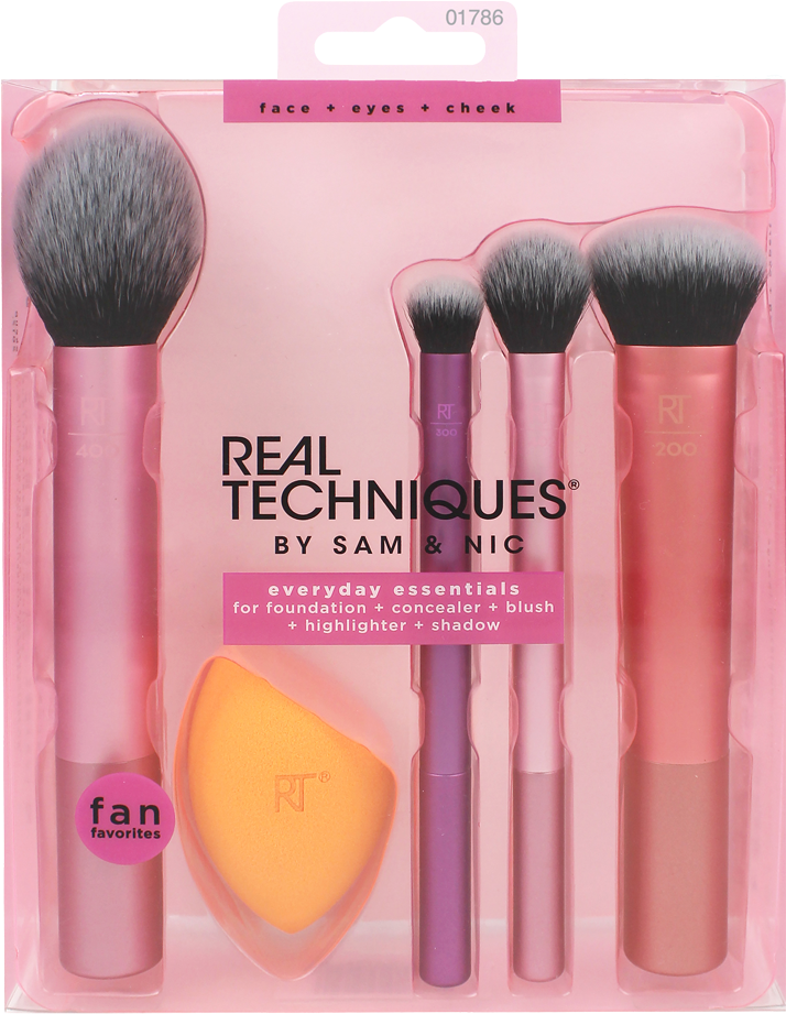 Real Techniques Everyday Essentials Set Makeup Brushes - Real Techniques Everyday Essentials Set (1000x1000), Png Download
