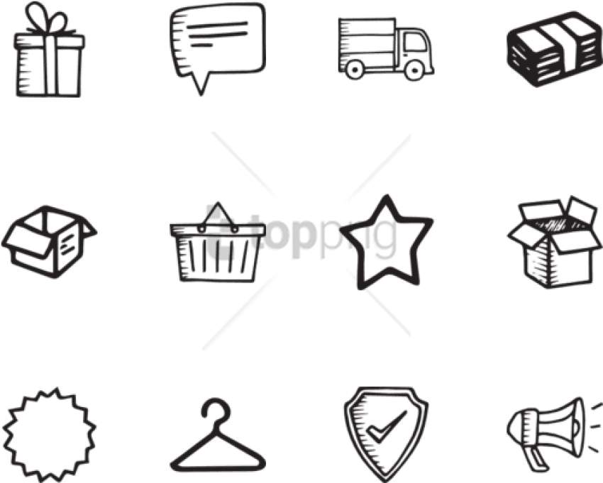 Free Png Hand Drawn Arrows 100 Free Icons (850x681), Png Download