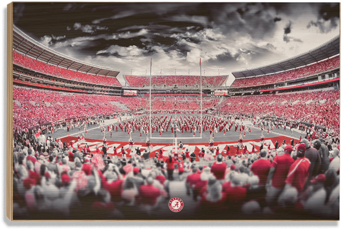 Alabama Crimson Tide Bryant-denny™ Monochrome Wood - Stadium (800x800), Png Download
