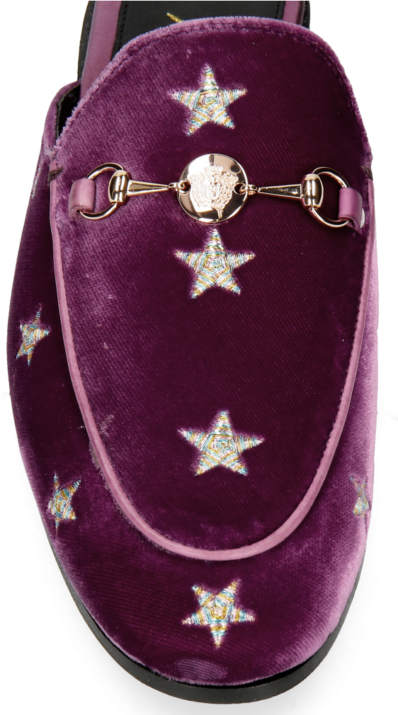 Mules Scarlett 10 Velluto Viola Embroidery Stars - Paper Model Box (1024x1024), Png Download