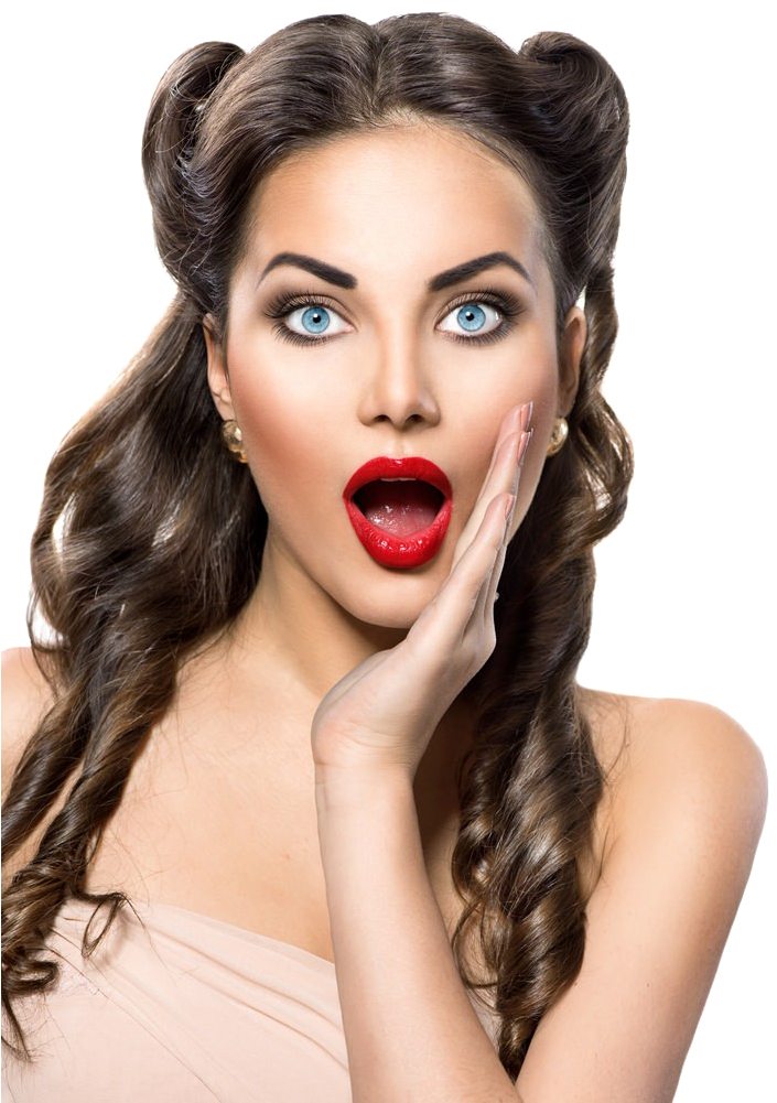 Woman Hair Style Png Picture - Surprised Hot Girl Png (940x1000), Png Download