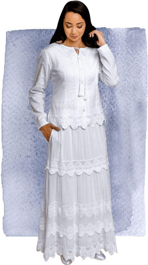 Lds Temple Dresses - Dress (507x920), Png Download