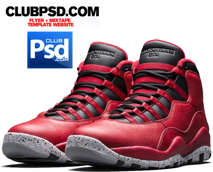 Jordan Sneakers - Jordan Retro 10 赤 (743x600), Png Download