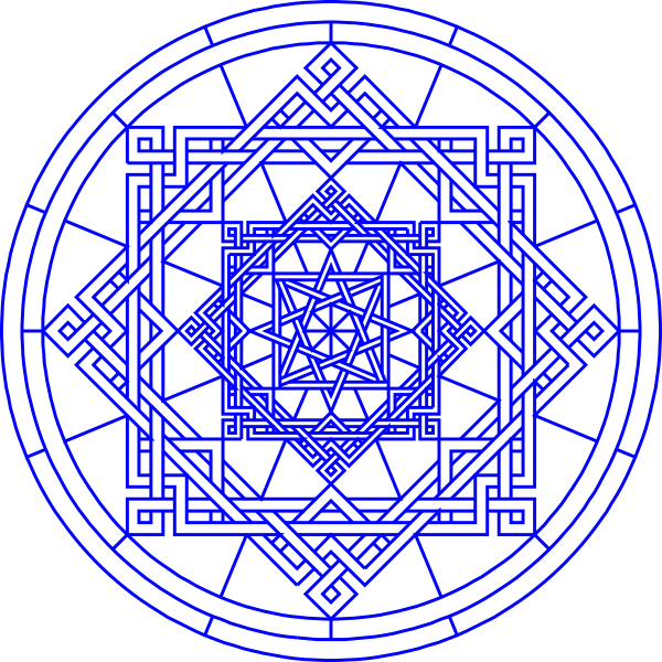 Free Vector Lakeside Geomertical Pattern Clip Art - Roman Numeral Clock Png (600x600), Png Download