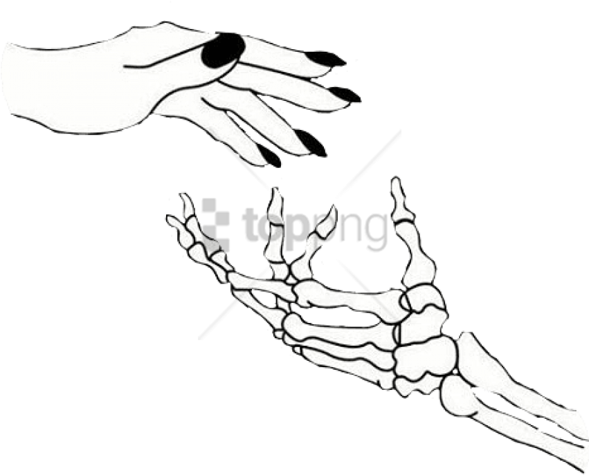 Free Png Skeleton Hands Reaching Up Png Image With - Skeleton Aesthetic (850x699), Png Download