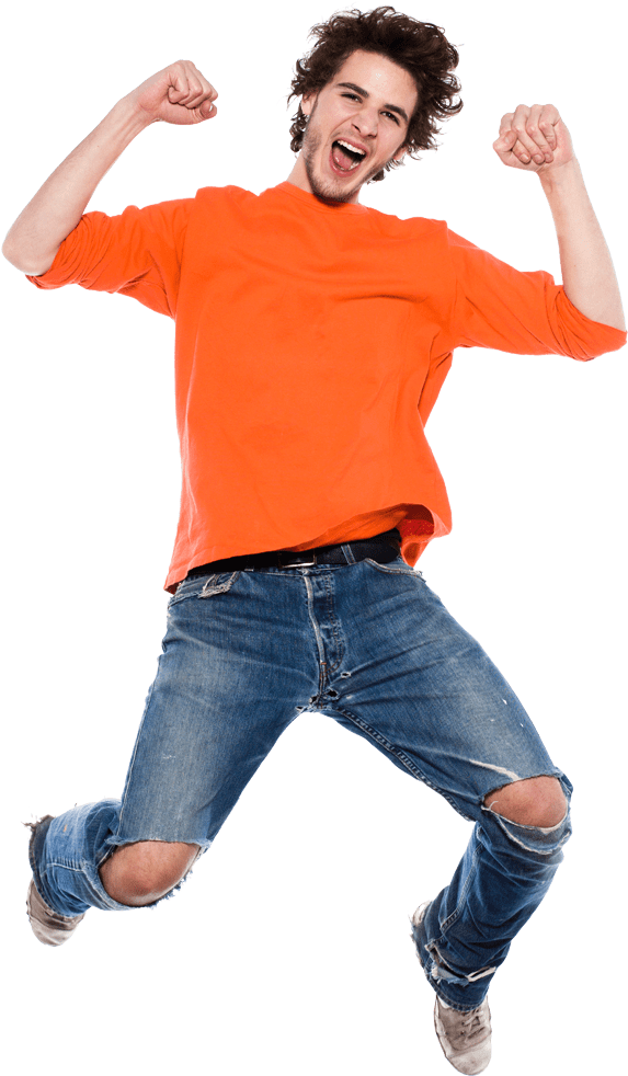 Happy Man Jumping Png (850x1000), Png Download
