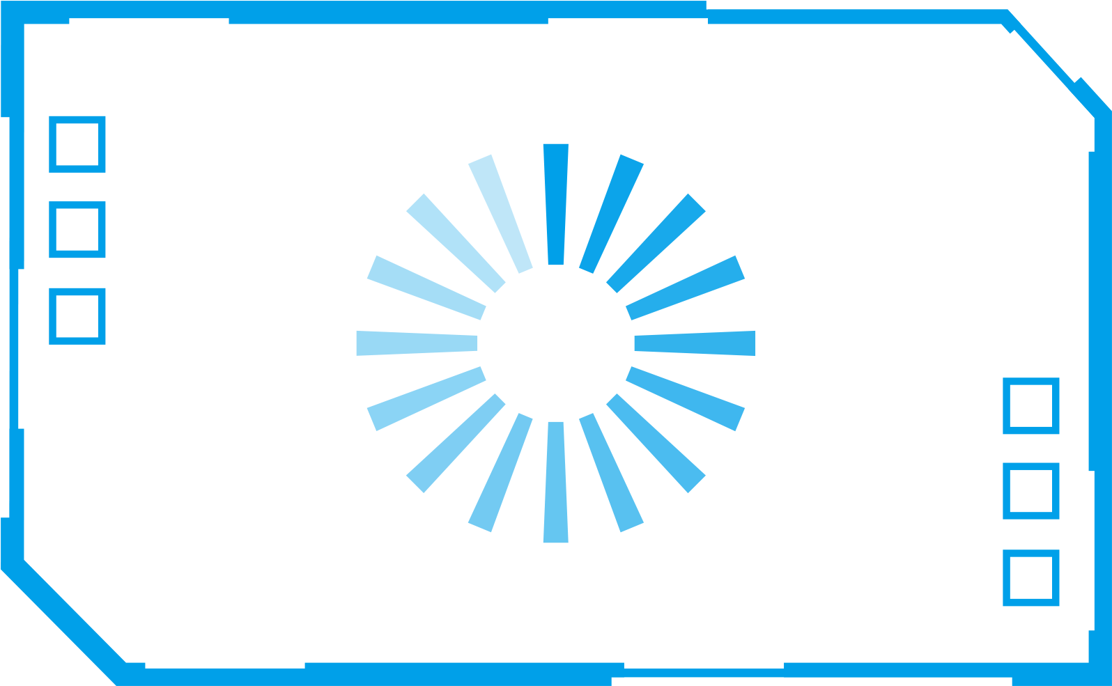 Tech Border Blue Futuristic Square Png And Psd - Vector Graphics (2000x2000), Png Download