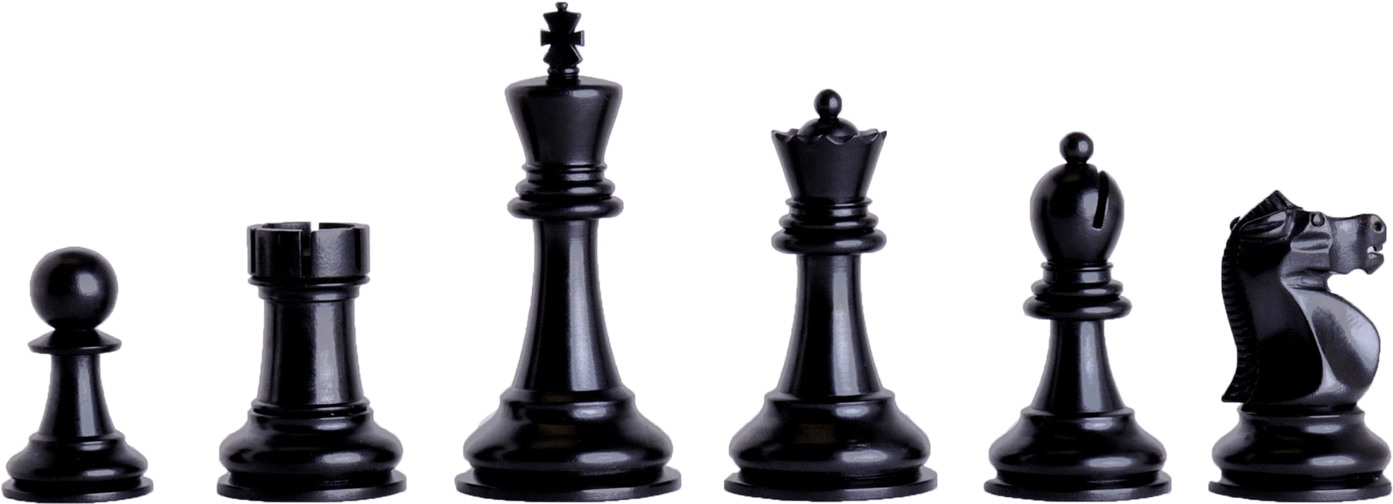 Ebonized Reykjavik Chess Pieces - Competition Series Plastic Chess Pieces (2112x971), Png Download