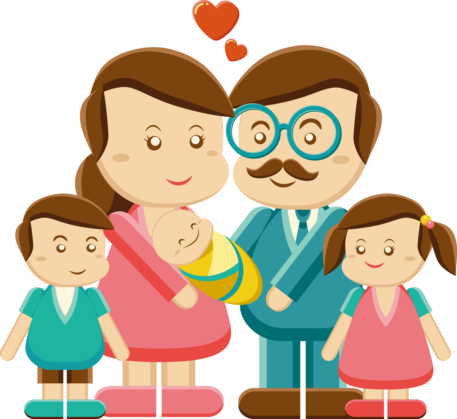 Father Family Mother Clip Art Vector Members - Family Members Clipart Png (1936x1776), Png Download