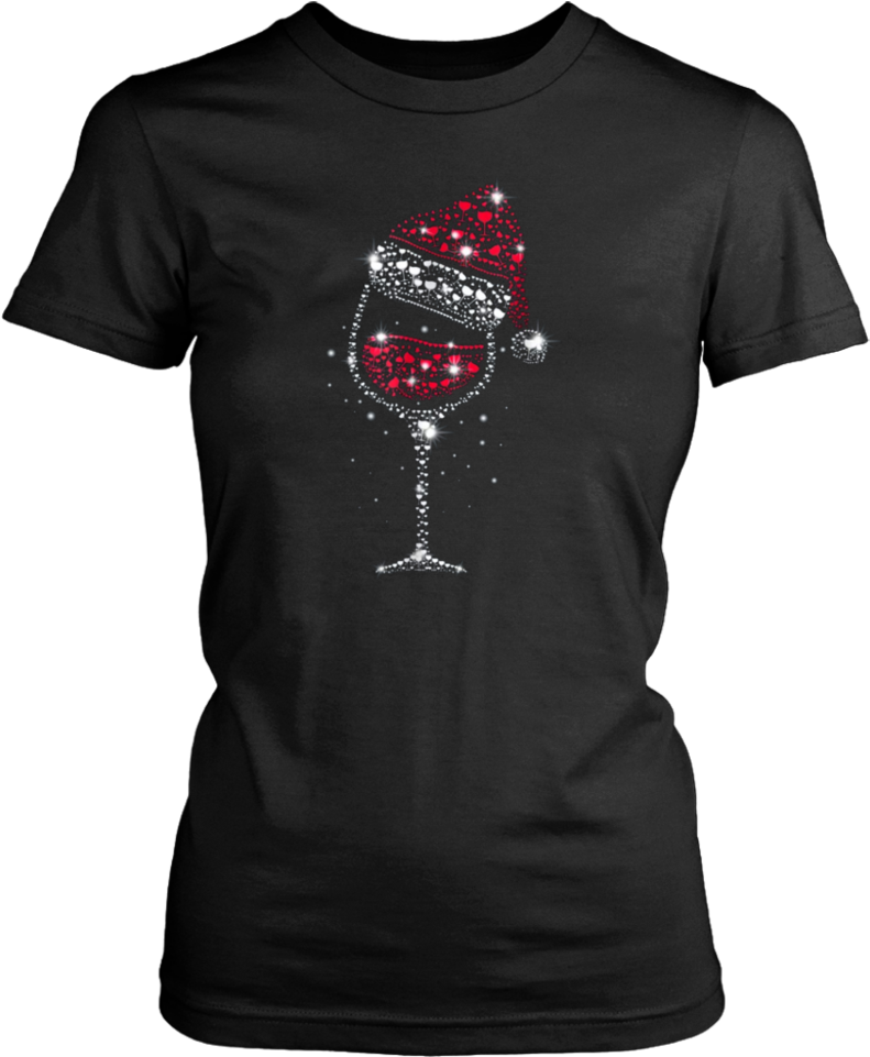 Wine Glass Red Wine Santa Hat T-shirt - It's Too Peopley Outside (960x960), Png Download