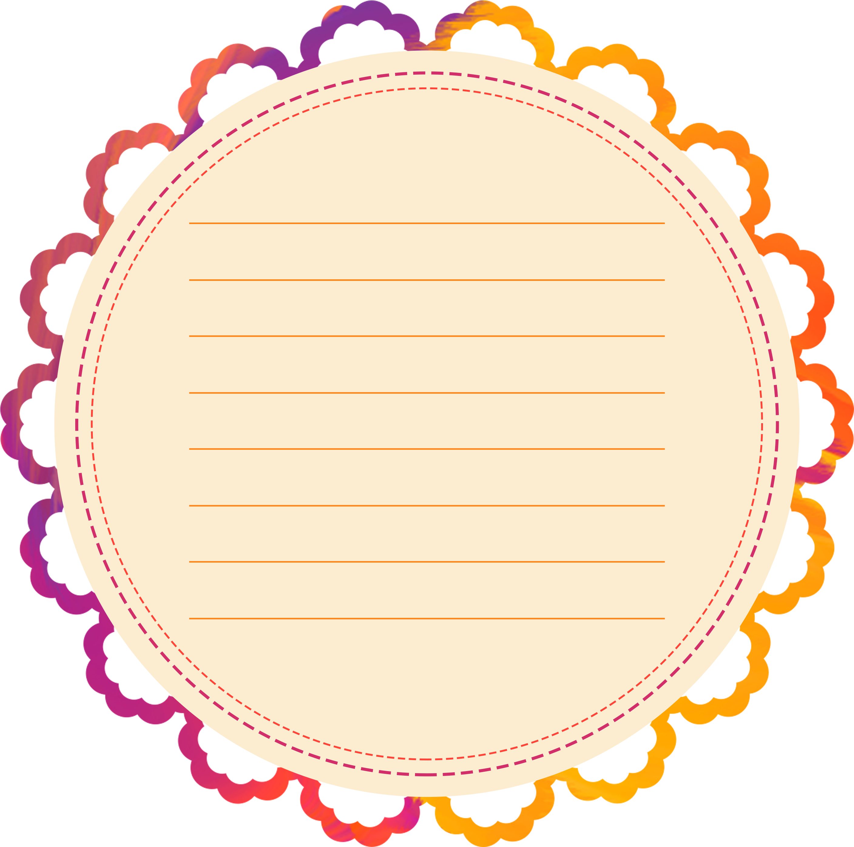 Border Box Text Cute Png And Psd - Circle (4000x4000), Png Download