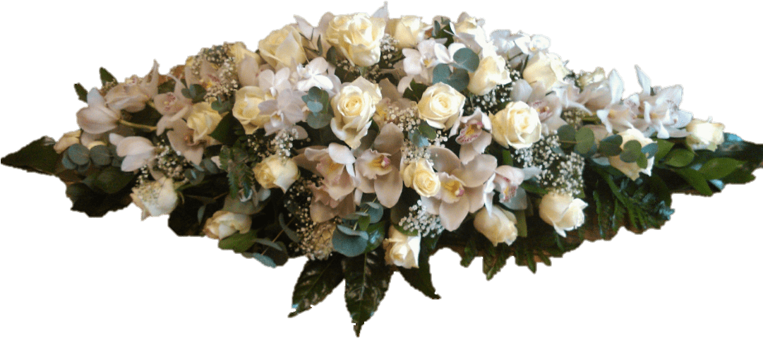Funebres Fu93 Ramo Funebre En Rosas Y Orquideas - Png Roses Bouquet (1080x646), Png Download