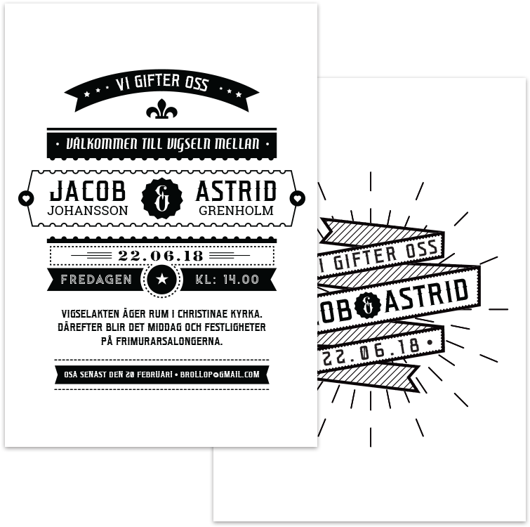 Retro Vintage Inbjudningskort Till Bröllop - Illustration (800x800), Png Download