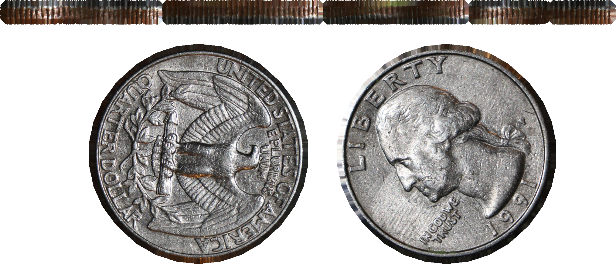 Coin Texture - Quarter (2048x1024), Png Download