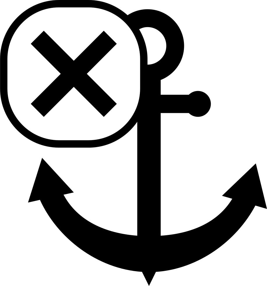 Anchor Symbol With Cross Mark Comments - Sailor Vector (916x980), Png Download