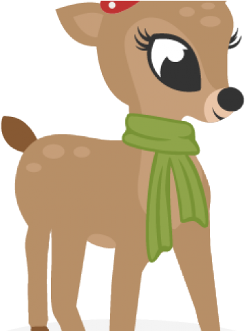 Reindeer Clipart Lady - Female Reindeer Cartoon (640x480), Png Download