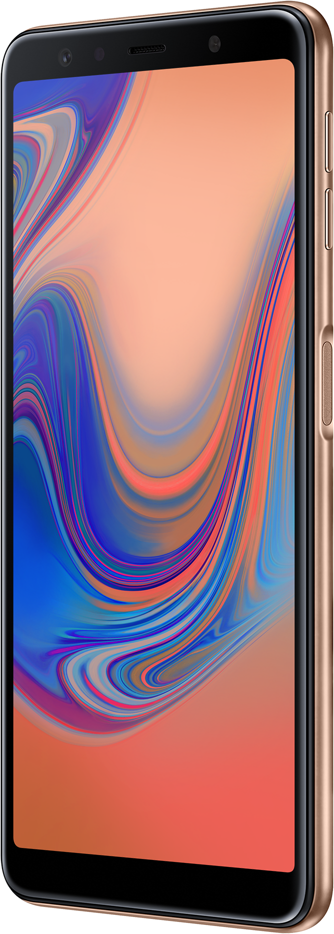 Sm A750f 003 R Perspective Gold 22 Oct 2018 - Samsung A7 2018 รีวิว (3000x2000), Png Download