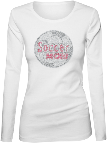 Soccer Mom Bling Ladies Long Sleeve Shirt - Long-sleeved T-shirt (600x600), Png Download
