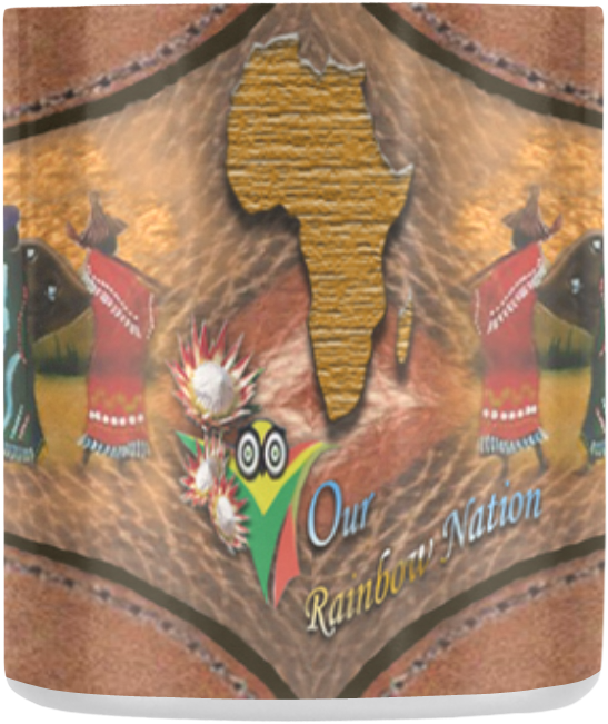 African Rainbow Nation On Leather Texture Classic Insulated - Turkey (1000x1000), Png Download