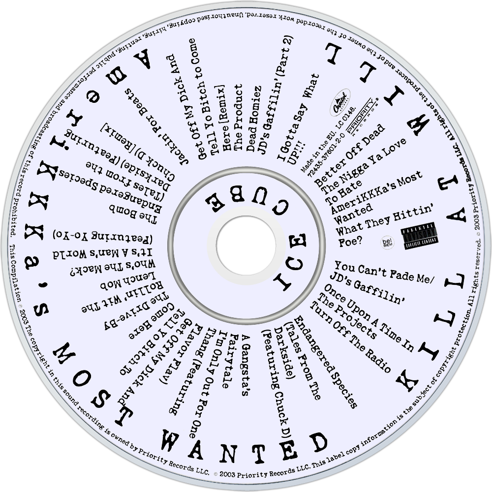 1000 X 1000 6 - Ice Cube Amerikkka's Most Wanted Cd (1000x1000), Png Download