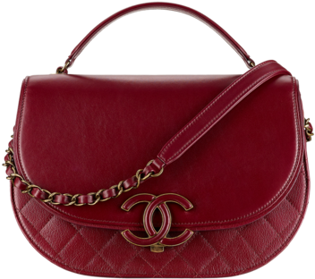Chanel Burgundy Coco Curve Messenger Bag - Shoulder Bag (564x720), Png Download