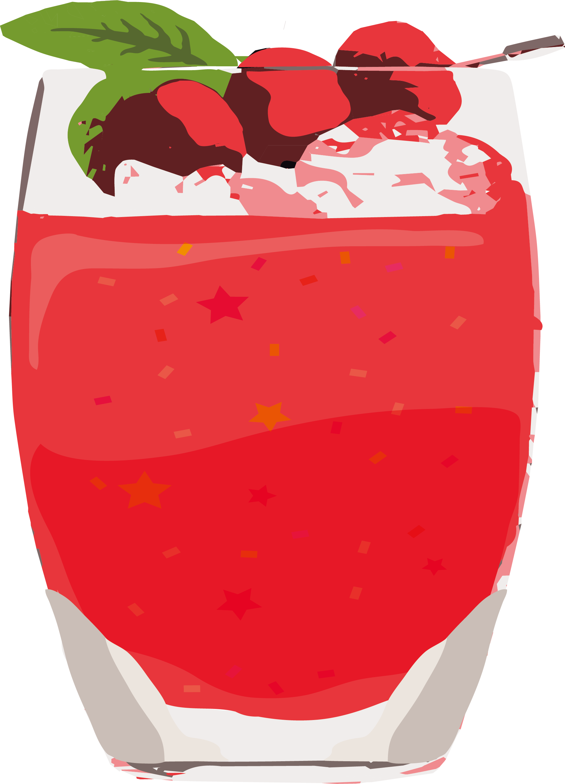 Juice Strawberry Jus De Cerise Hand Painted Ⓒ - Cherry Juice (1937x2684), Png Download