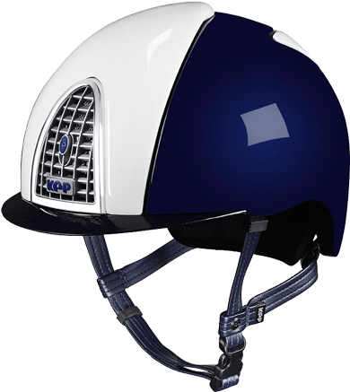 Riding Helmet Xc Cross Shine Dark Blue & White By Kep - Equestrianism (568x567), Png Download