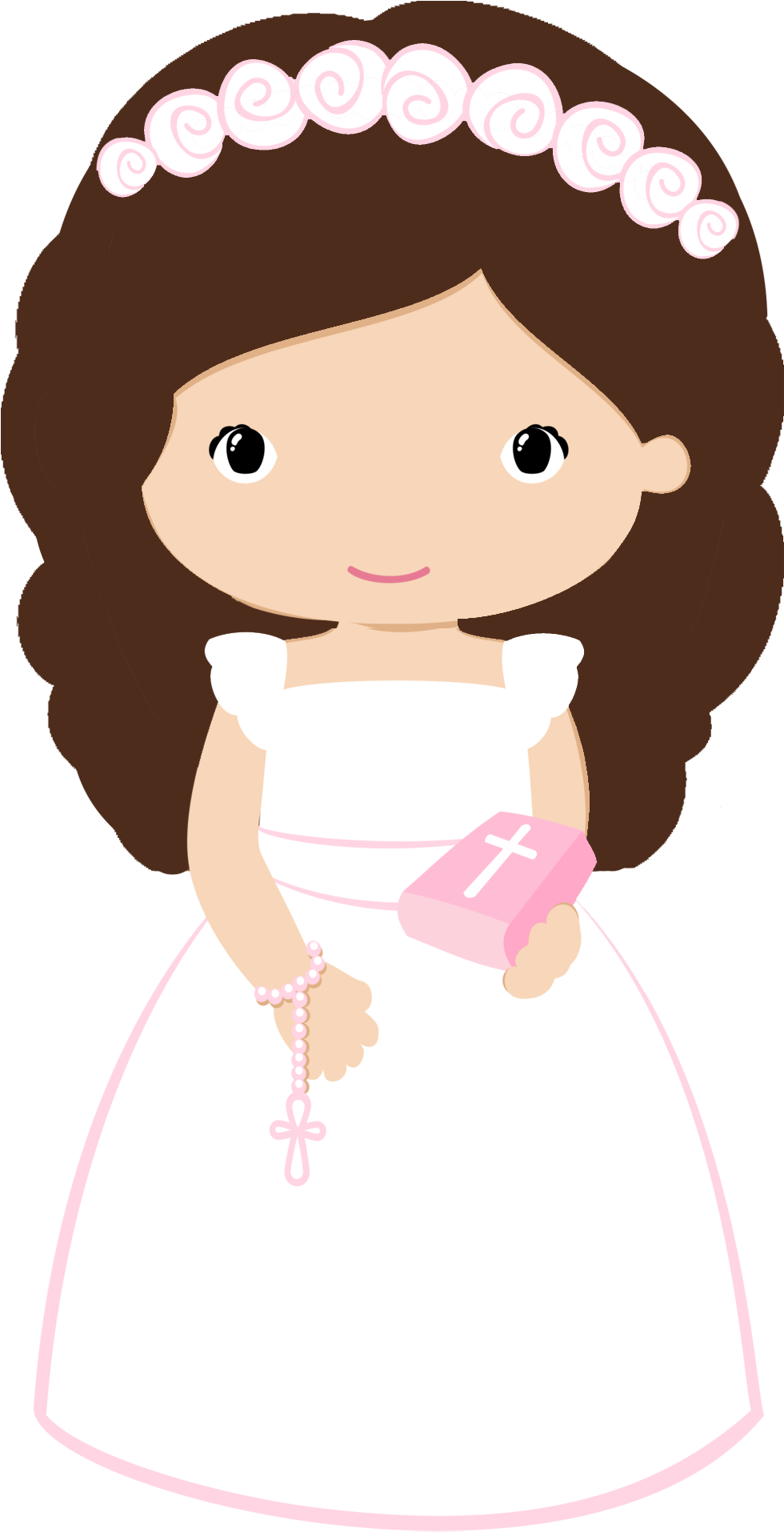 Maria Jose, First Communion, Paper Quilling, Taps, - First Communion Girl Clipart (980x1914), Png Download