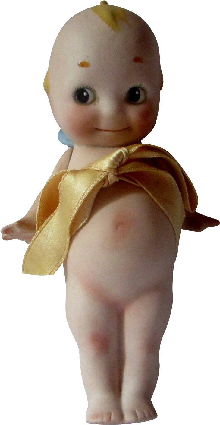 Vintage Bisque Kewpie Marked Transparent Background - Baby (1408x1408), Png Download
