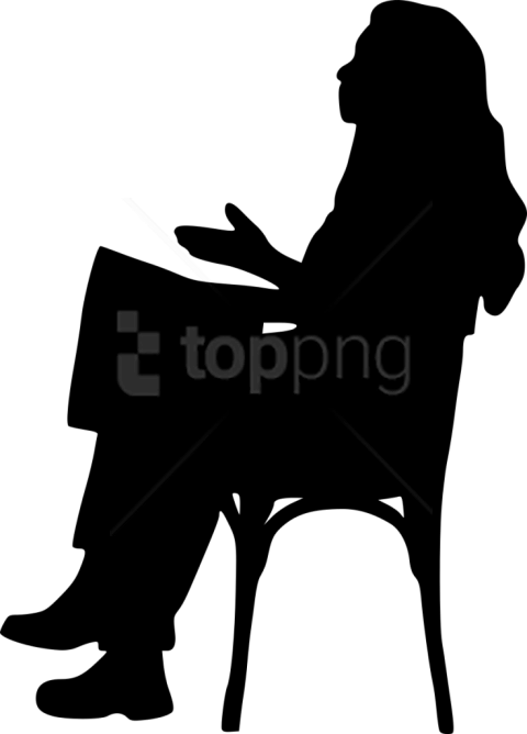 Free Png Sitting In Chair Silhouette Png Images Transparent - Sitting In Chair Png Silhouette (480x668), Png Download