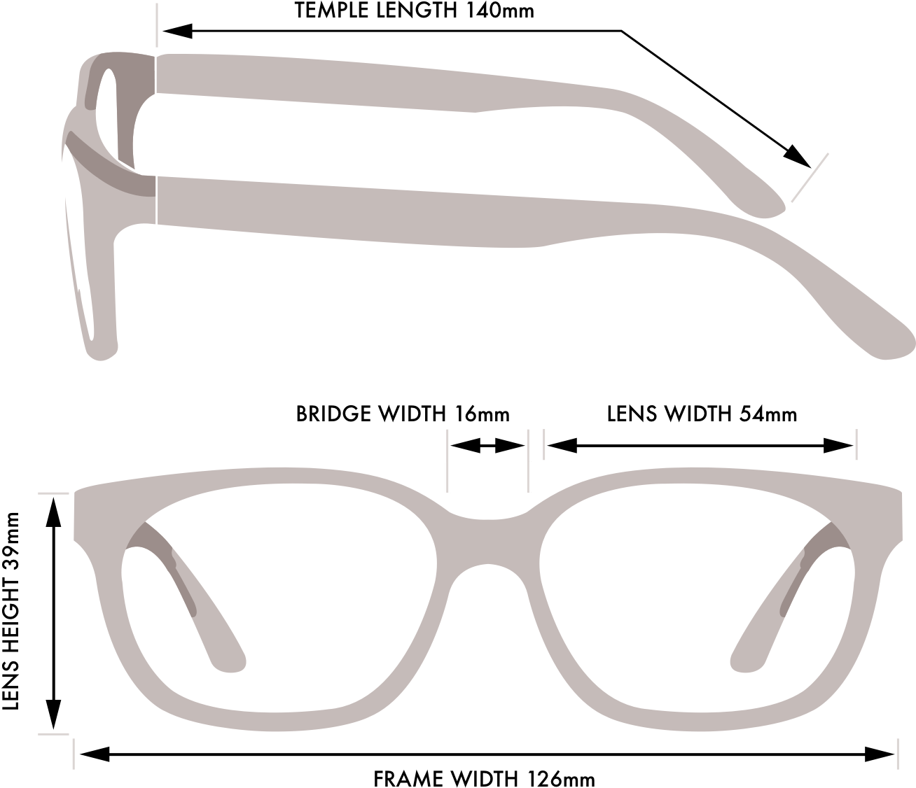 Transparent Eyeglass Frames - Temple Length Glasses (1308x1126), Png Download