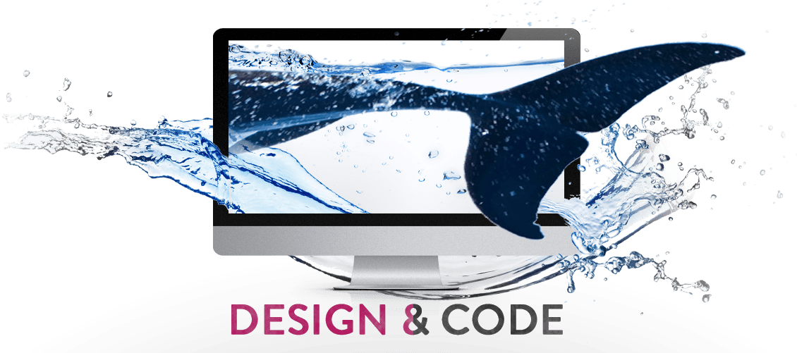 Whale Tail Splashing Water As It Dives Into A Computer - Led-backlit Lcd Display (1140x500), Png Download