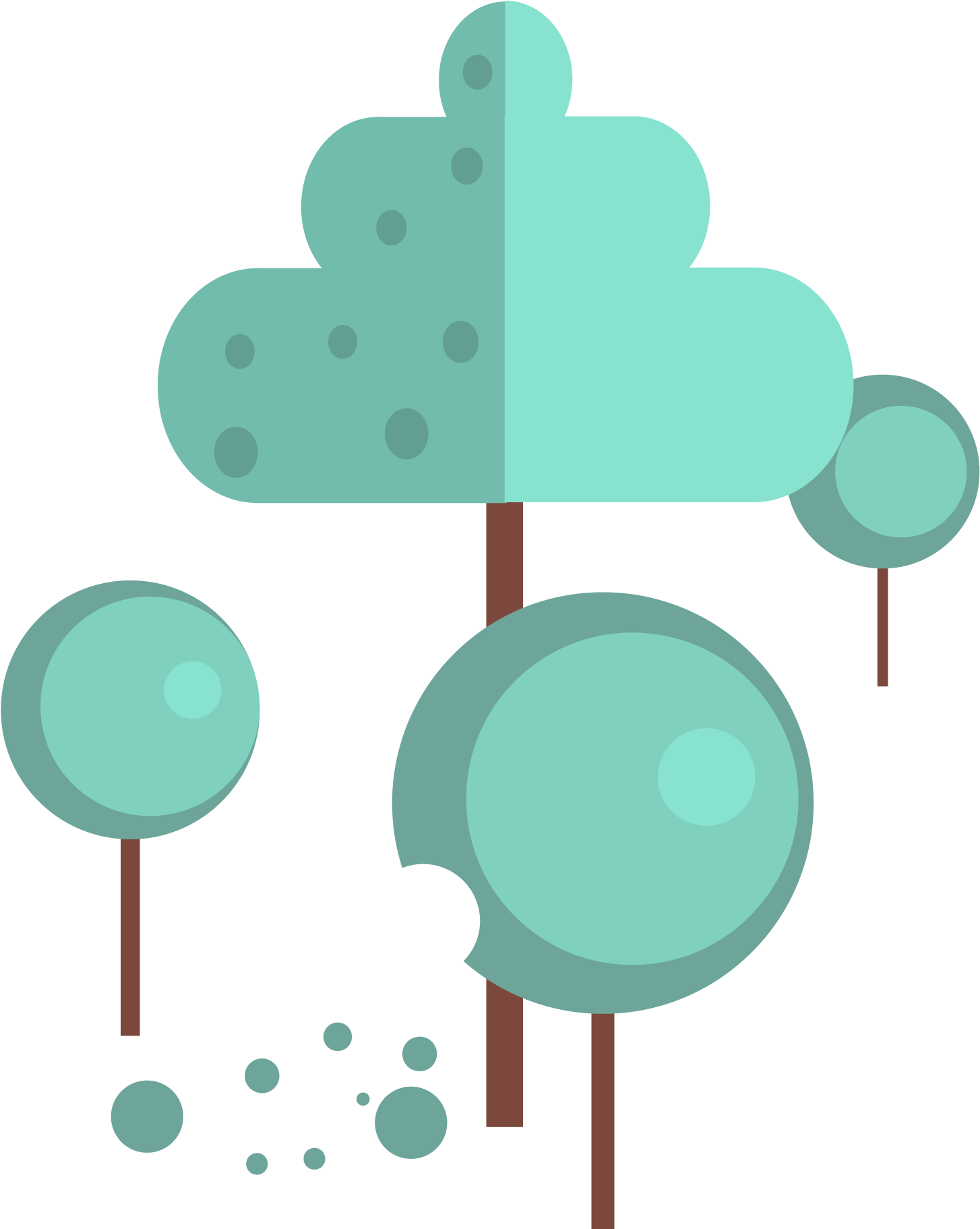 Winter Elements Trees Cold Grey Green Png And Vector - Illustration (2000x2000), Png Download