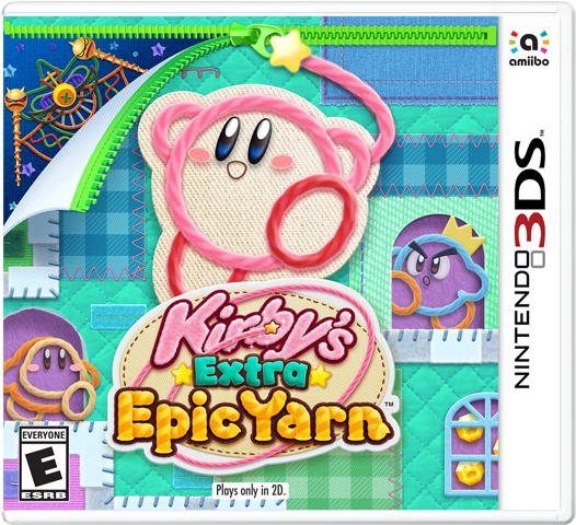 Kirby's Extra Epic Yarn Box Art - Kirby Extra Epic Yarn 3ds (640x480), Png Download