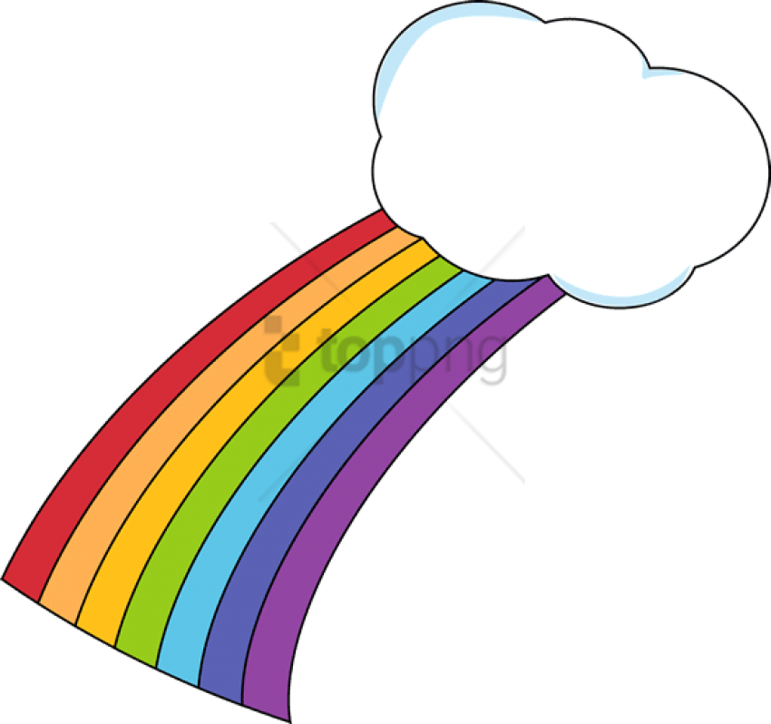 Free Png Rainbows And Clouds Png Png Image With Transparent - Half Rainbow With Cloud (850x798), Png Download