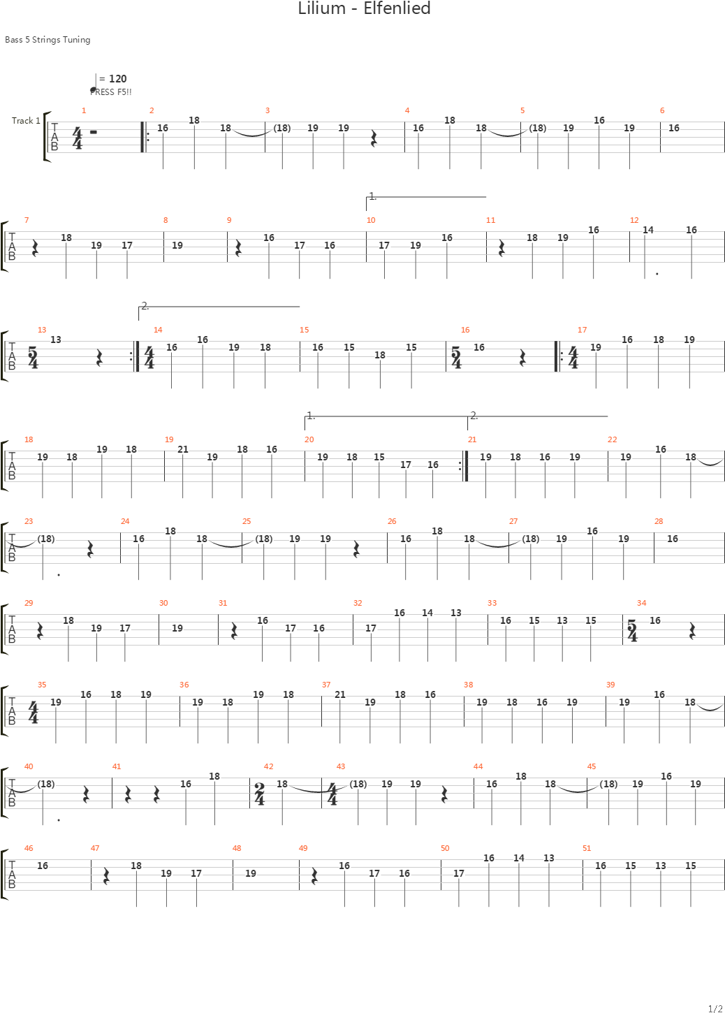 Elfen Lied - Sheet Music (1110x1570), Png Download