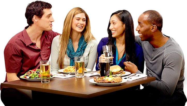 Good Luck Keeping A Poker Face - Dining People Png (725x503), Png Download