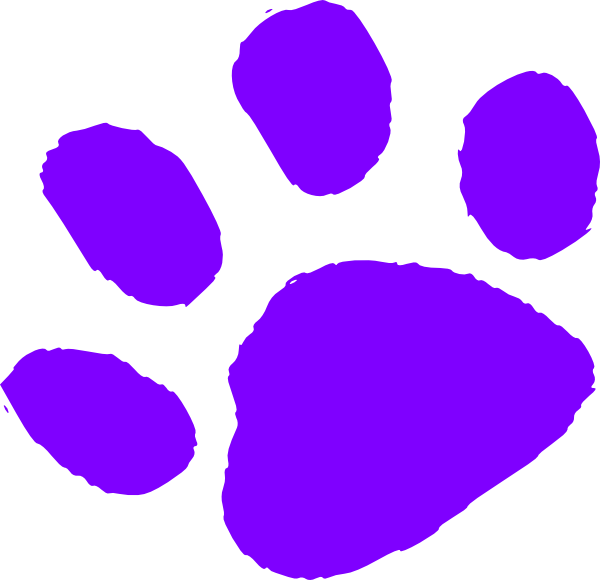 Paw Purple Free On Dumielauxepices Net - Purple Pawprint Transparent (600x580), Png Download