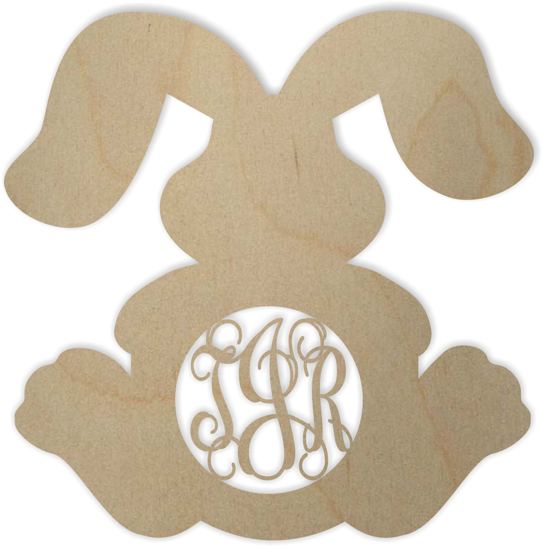 Wooden Floppy Ears Bunny Monogram - Rabbit (1124x1690), Png Download