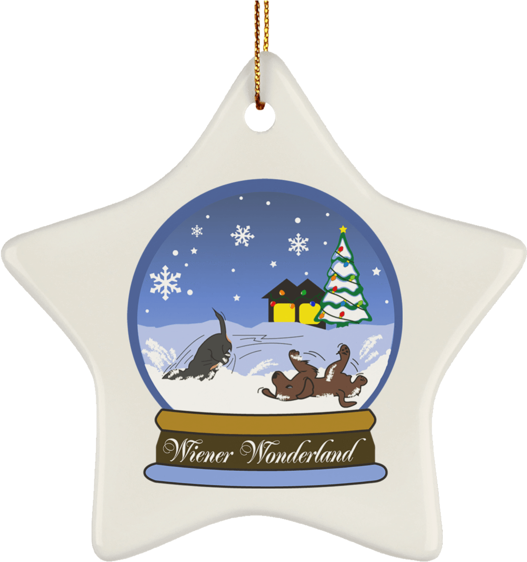 Snow Globe Christmas Ceramic Star Ornament - Christmas Ornament (1155x1155), Png Download