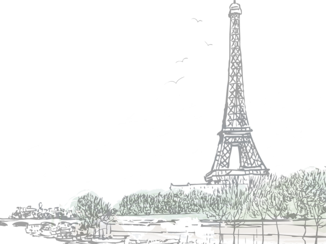 Drawn Eiffel Tower Landmark - Vẽ Tháp Paris (640x480), Png Download