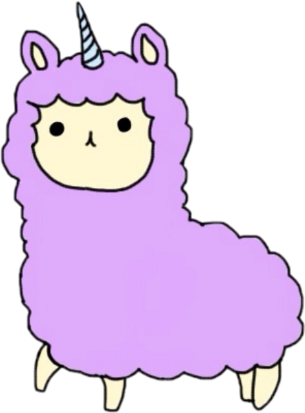 #art #sticker #kawaii #unicorn #llama #cute #awesome - Unicorn Llama (1024x1384), Png Download