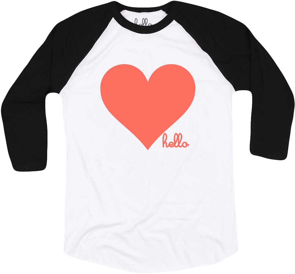 Kids' Hello Apparel Living Coral Heart Raglan Top - Love Cleveland T Shirts Browns (1024x1024), Png Download