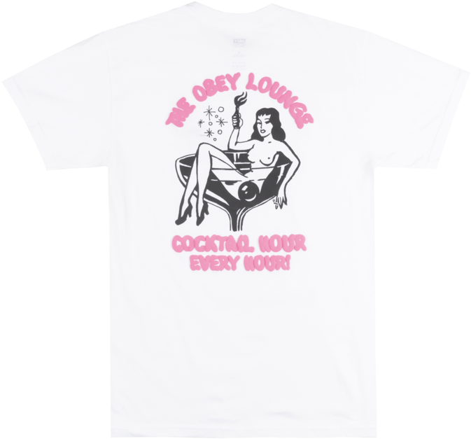 Obey Worldwide Happy Hour T-shirt Mens Skateboard Tee - Active Shirt (690x649), Png Download