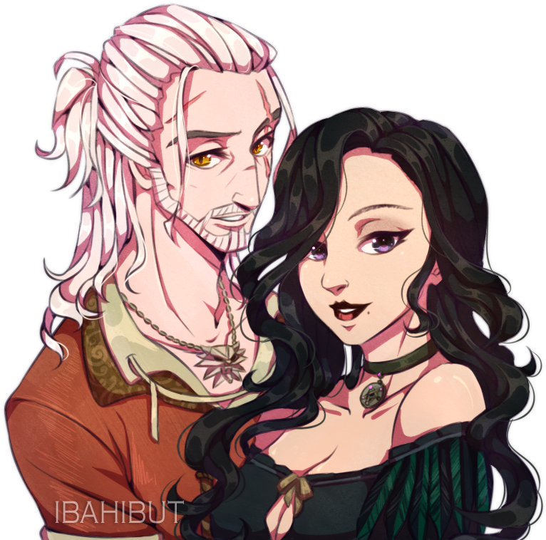“papa Geralt & Mama Yennefer - Геральт И Йеннифер 1080 (821x821), Png Download