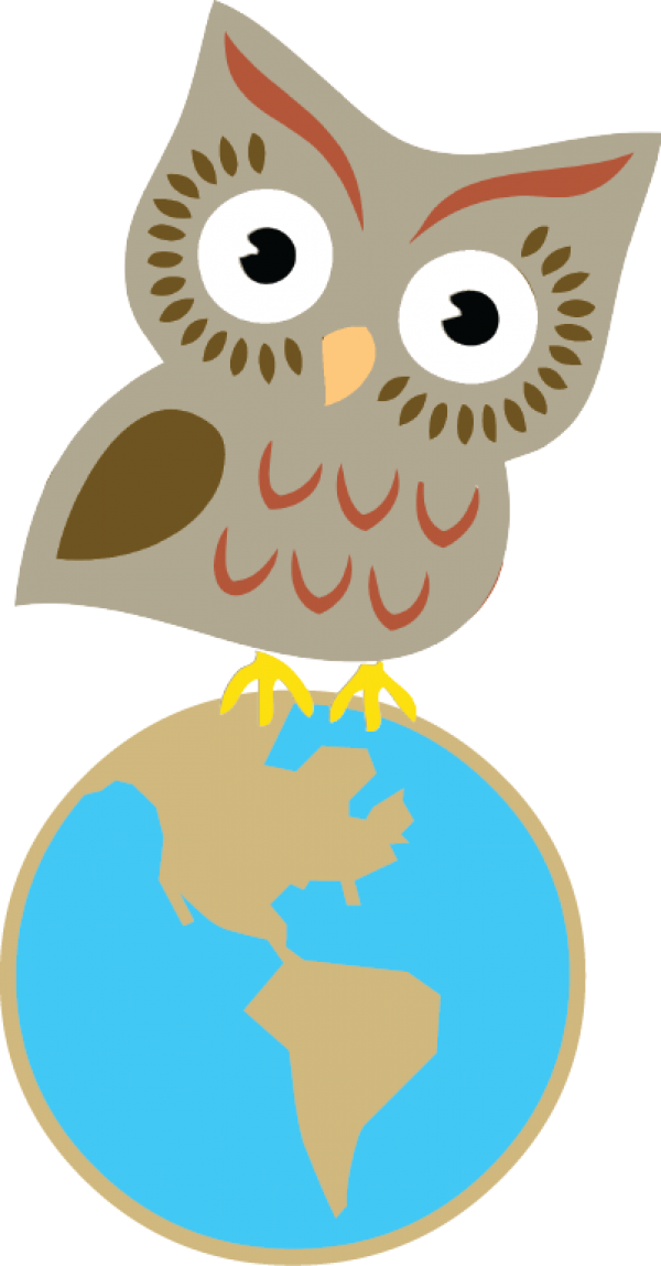 Earth Sciences Maps Workshops - Owl Earth Clip Art (600x1149), Png Download