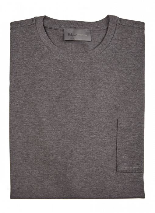 Kilgour Mens Savile Row Pique Crew Neck T Shirt - Sweater (509x700), Png Download