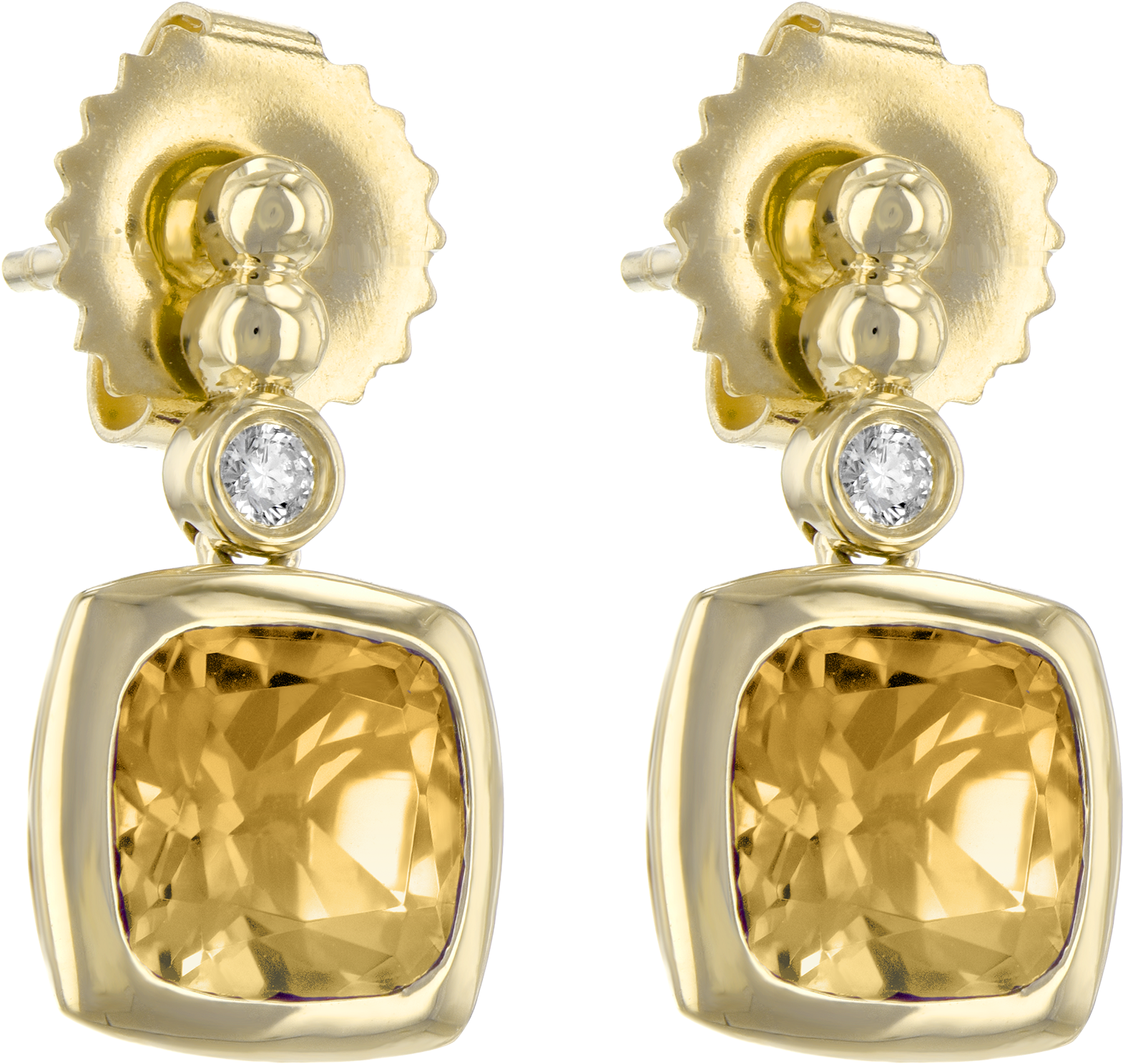 Citrines And Diamond Earrings - Earrings (2100x1500), Png Download