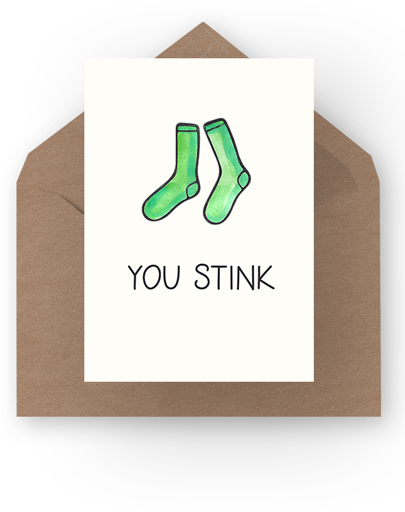 You Stink Socks Card - Sock (590x885), Png Download